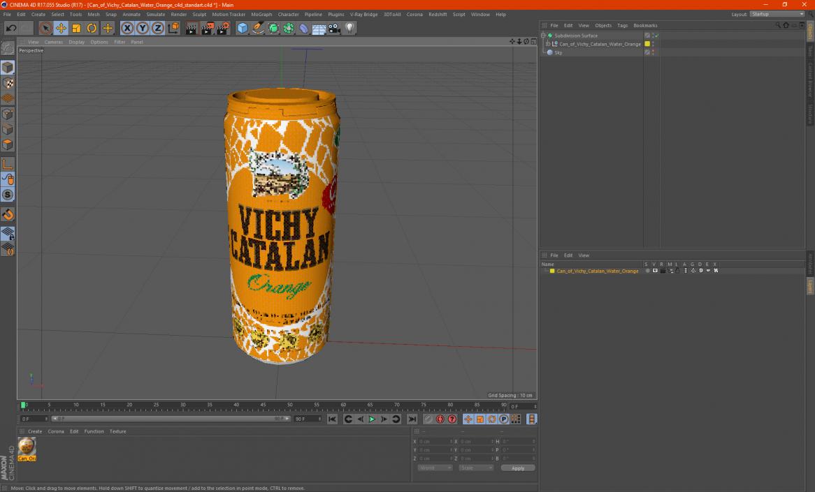 3D Can of Vichy Catalan Water Orange model