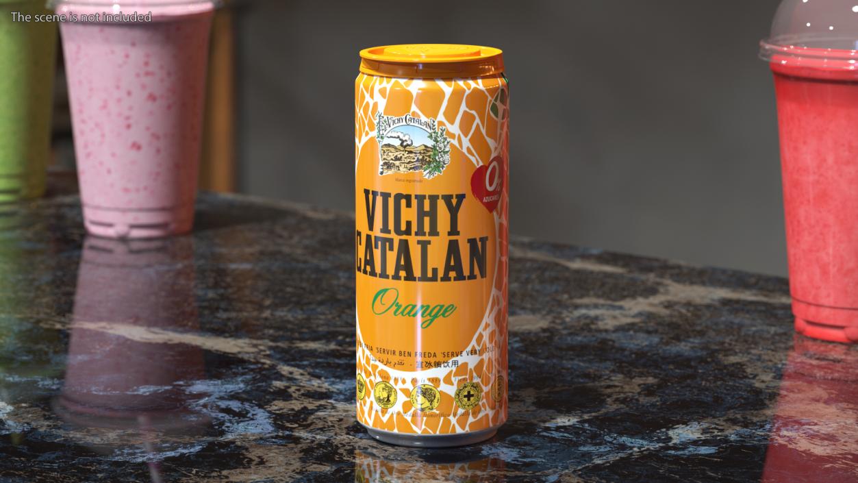 3D Can of Vichy Catalan Water Orange model