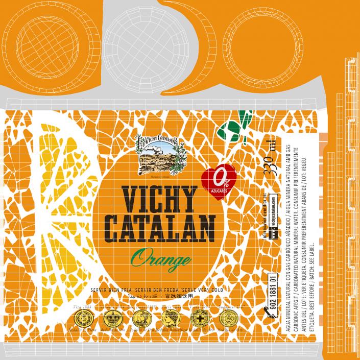 3D Can of Vichy Catalan Water Orange model