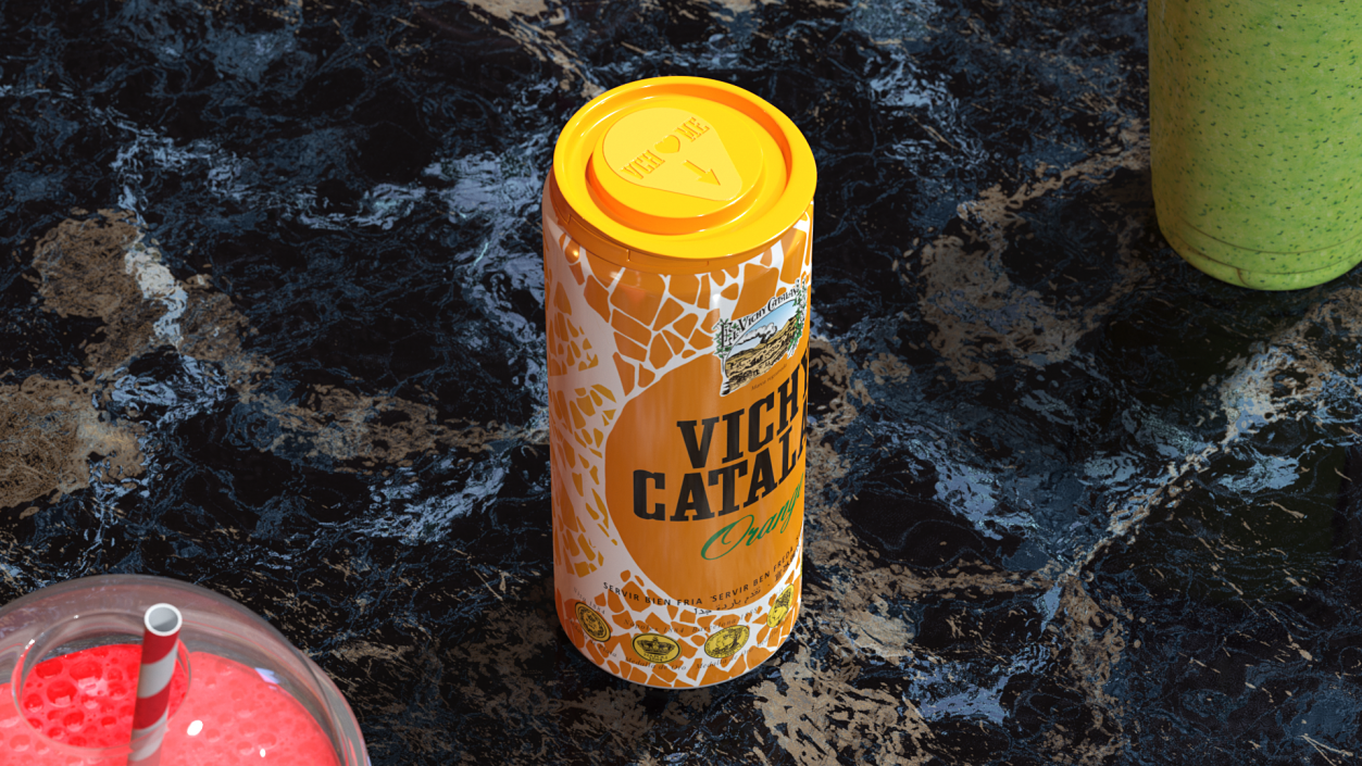 3D Can of Vichy Catalan Water Orange model