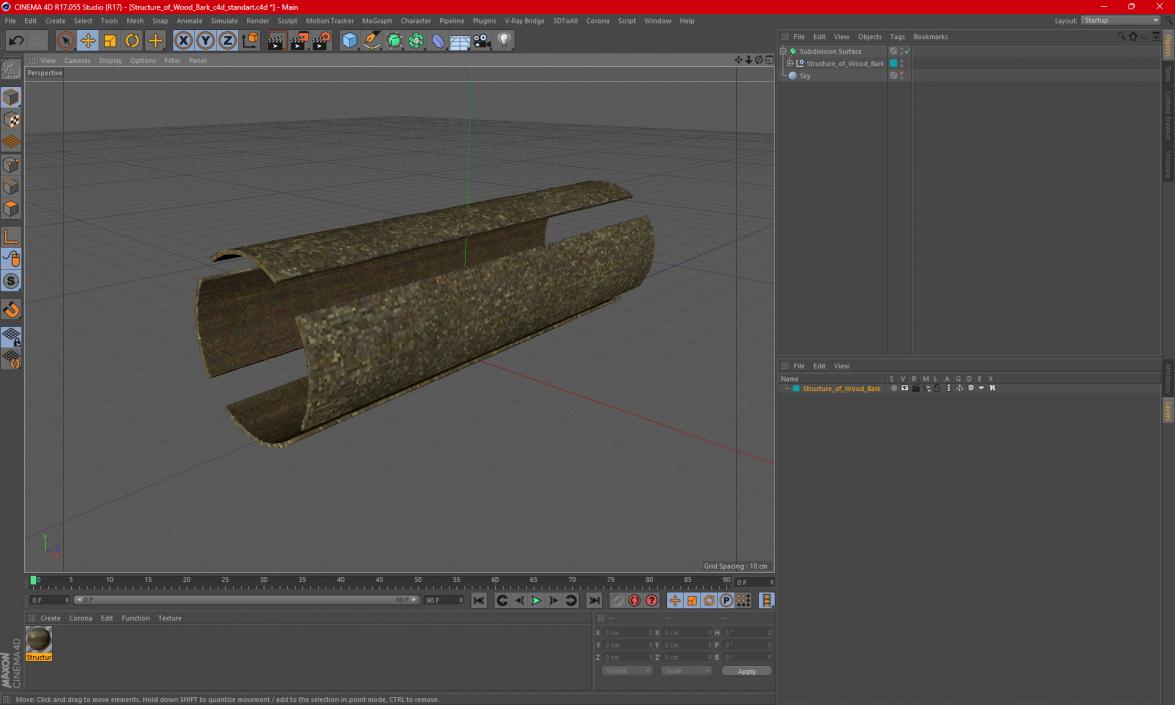 Structure of Wood Bark 2 3D model