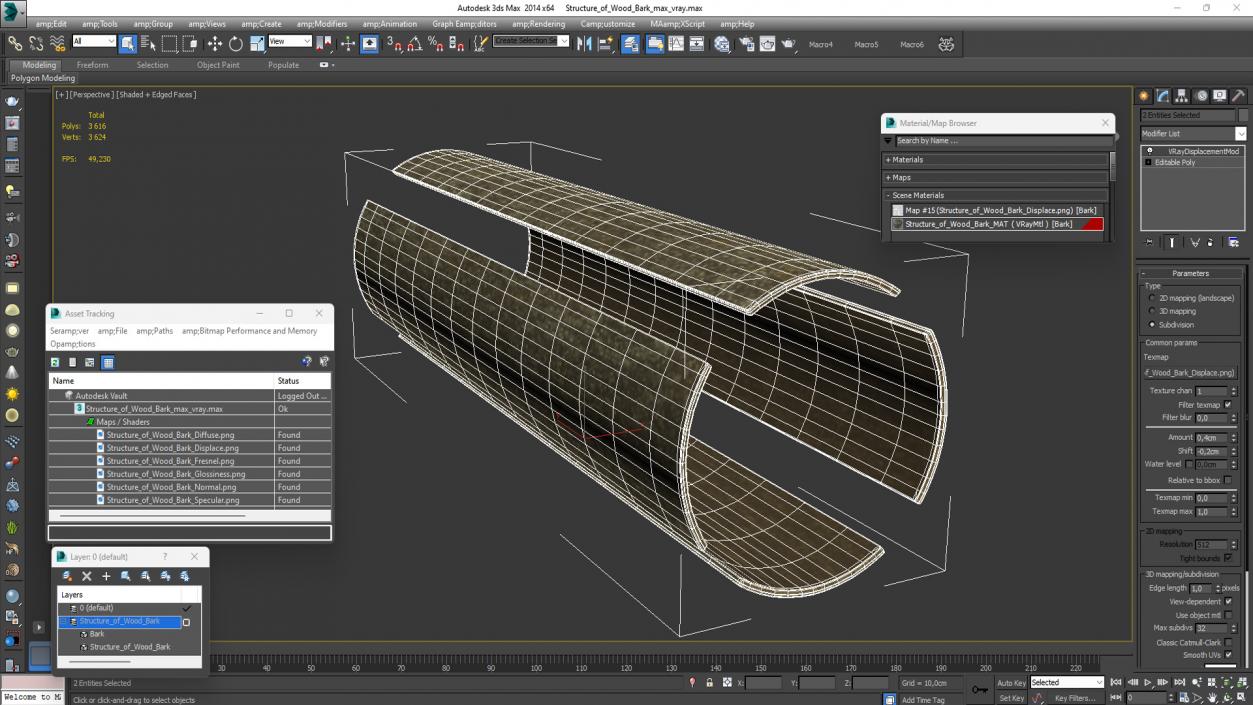 Structure of Wood Bark 2 3D model