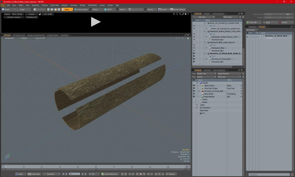 Structure of Wood Bark 2 3D model