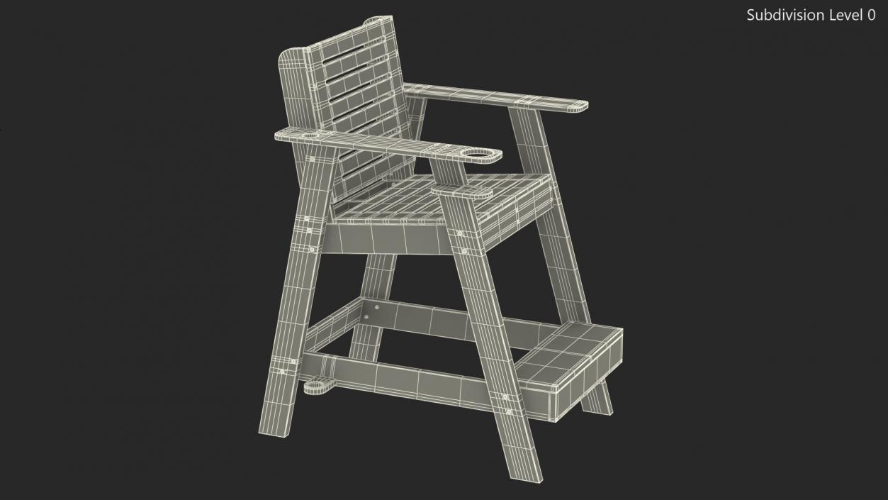 3D Lifeguard Chair 30 inch model