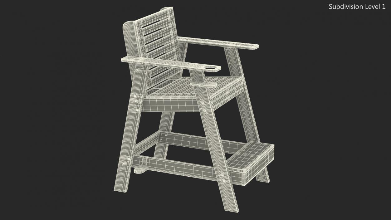 3D Lifeguard Chair 30 inch model