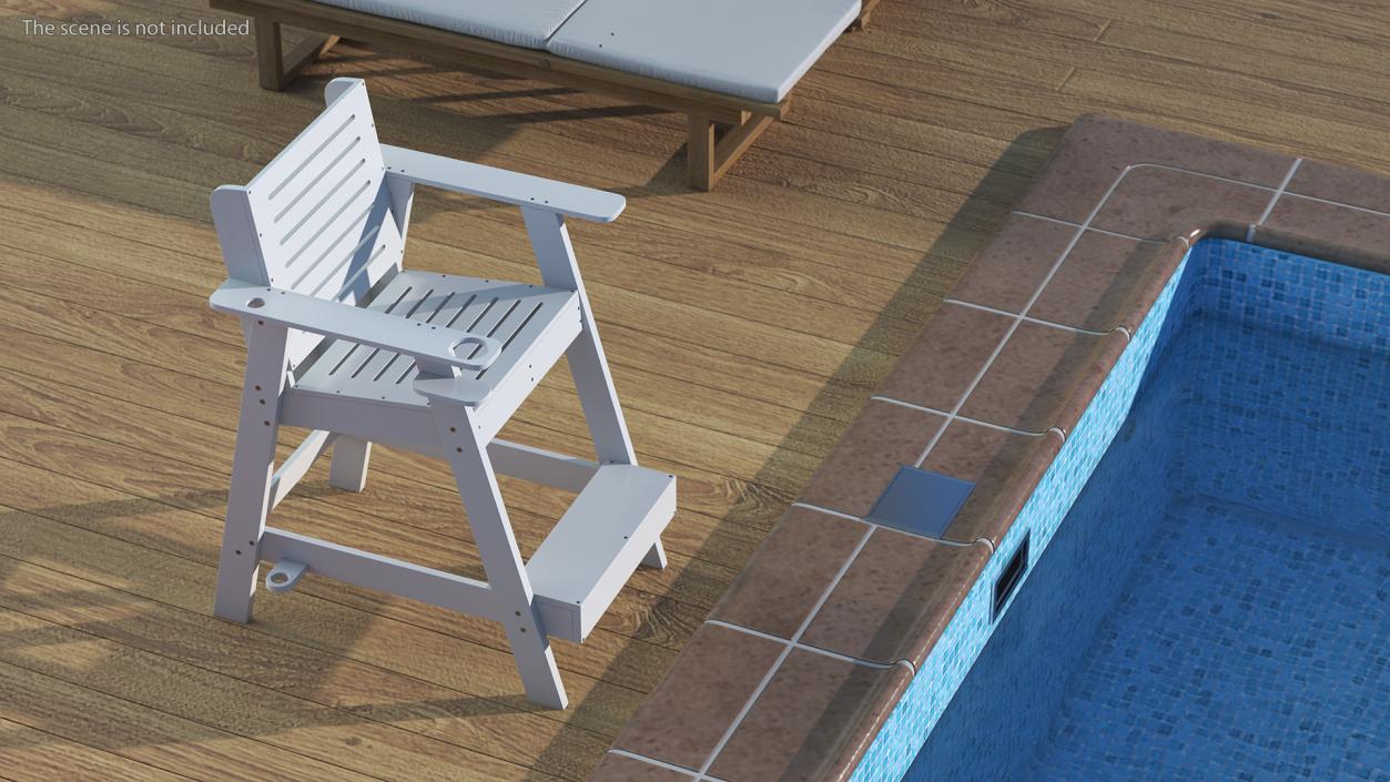 3D Lifeguard Chair 30 inch model