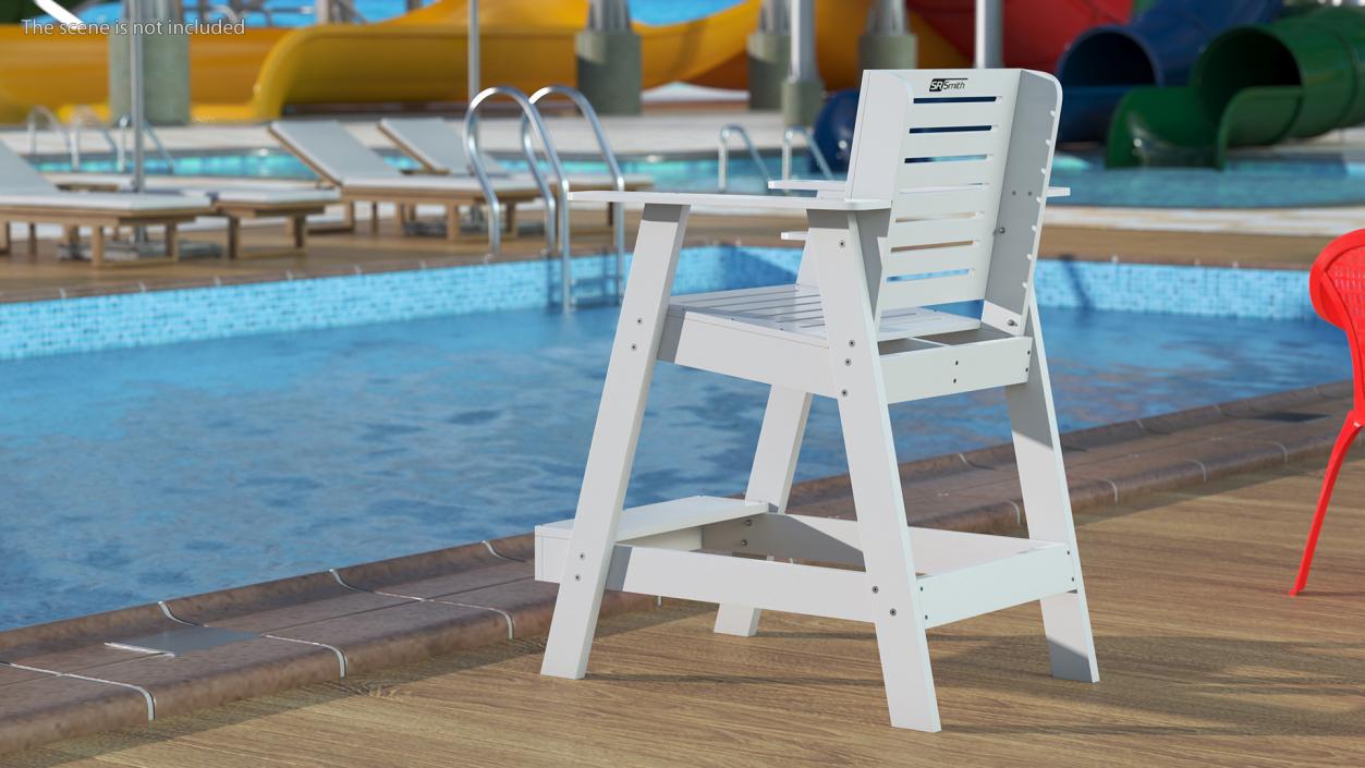 3D Lifeguard Chair 30 inch model