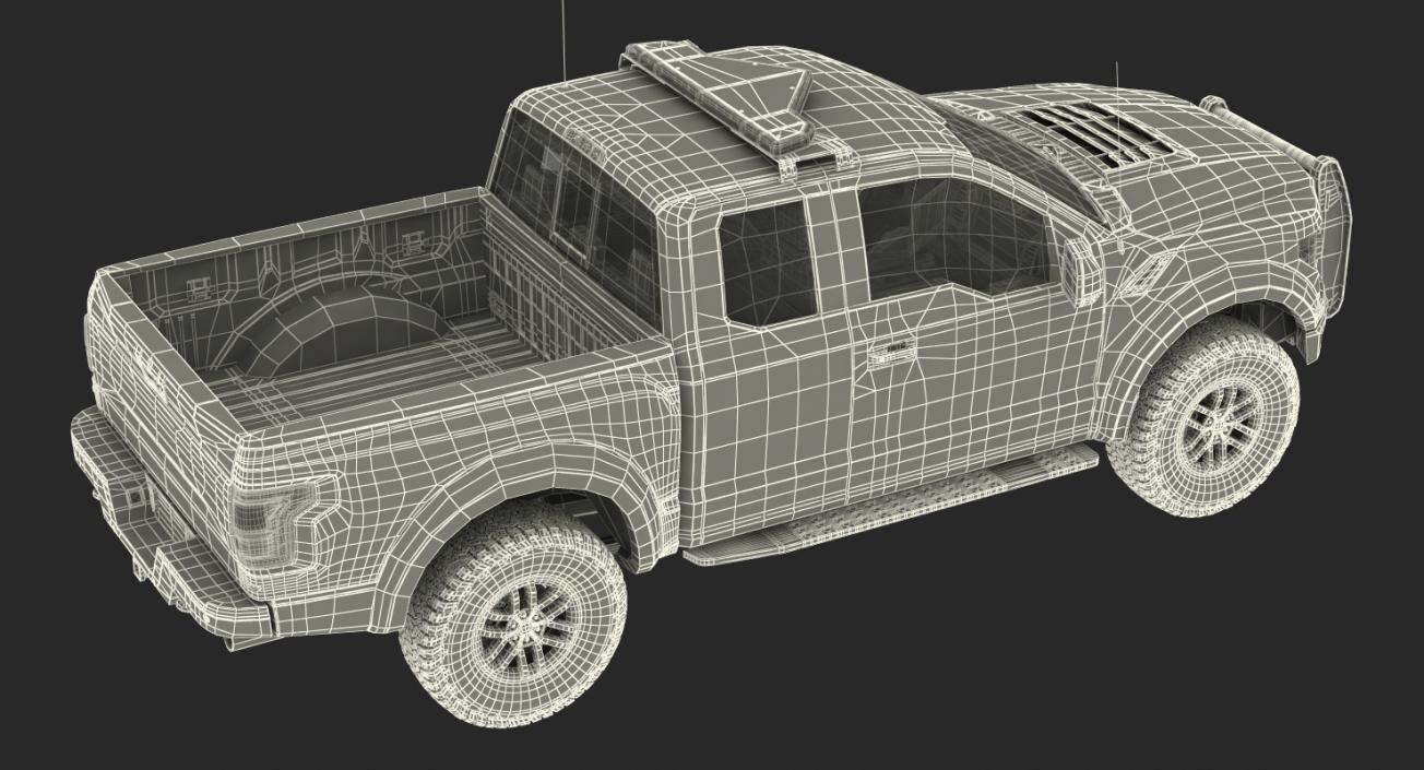 3D Police Pickup Truck Rigged