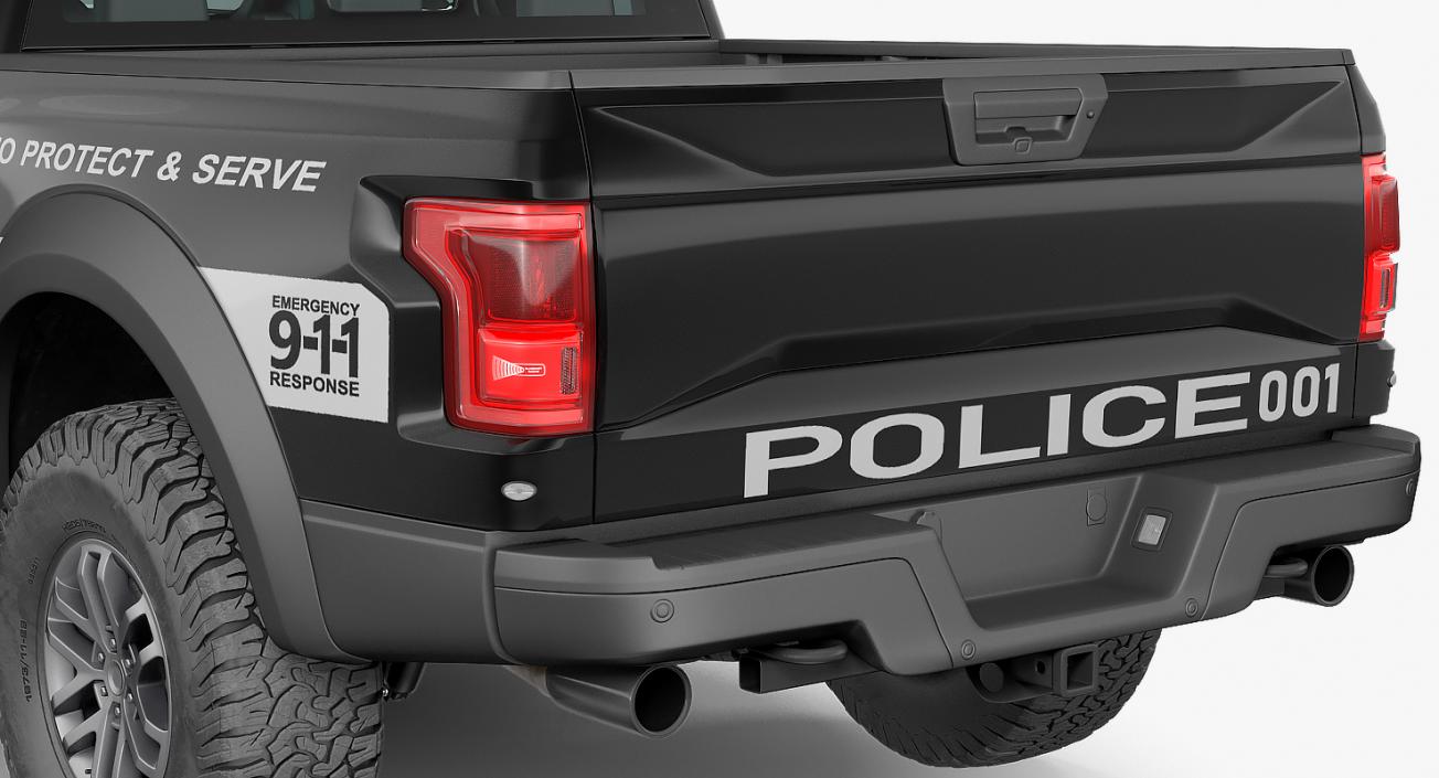 3D Police Pickup Truck Rigged