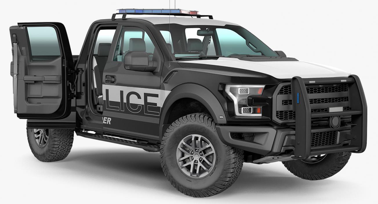 3D Police Pickup Truck Rigged