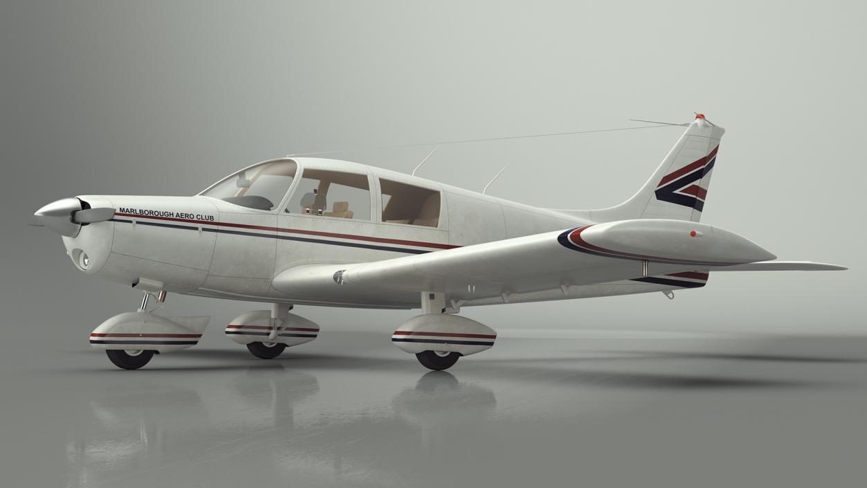 3D Single Engine Propeller Aircraft Piper PA-28 Cherokee model