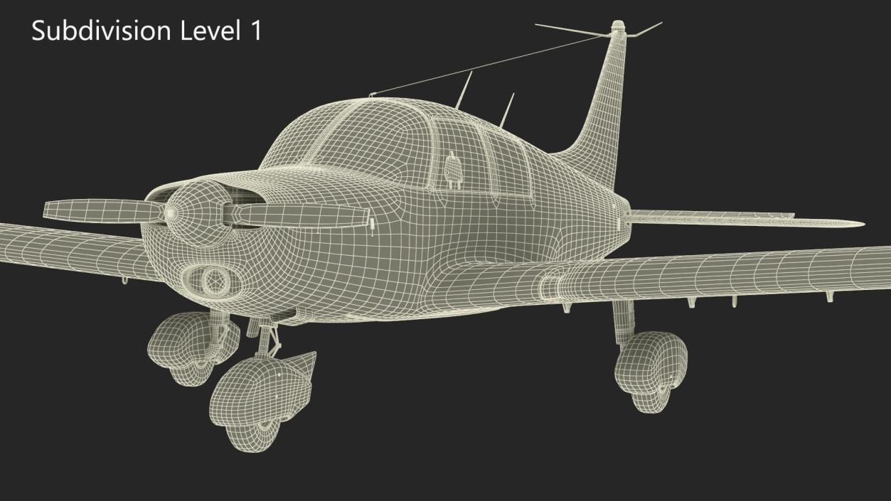 3D Single Engine Propeller Aircraft Piper PA-28 Cherokee model