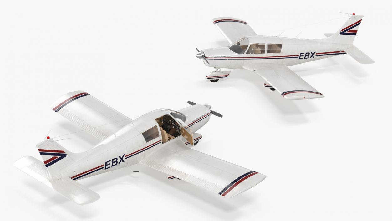 3D Single Engine Propeller Aircraft Piper PA-28 Cherokee model