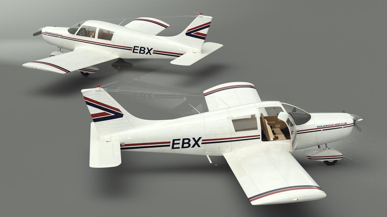 3D Single Engine Propeller Aircraft Piper PA-28 Cherokee model