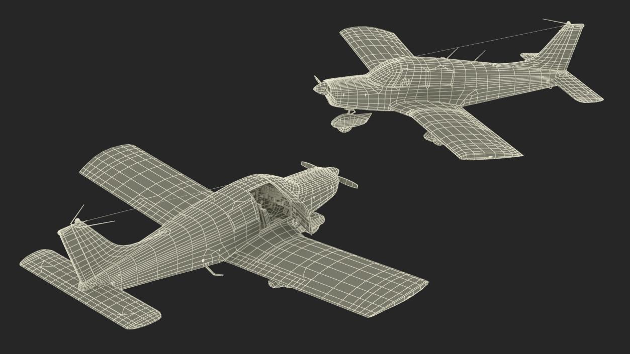 3D Single Engine Propeller Aircraft Piper PA-28 Cherokee model