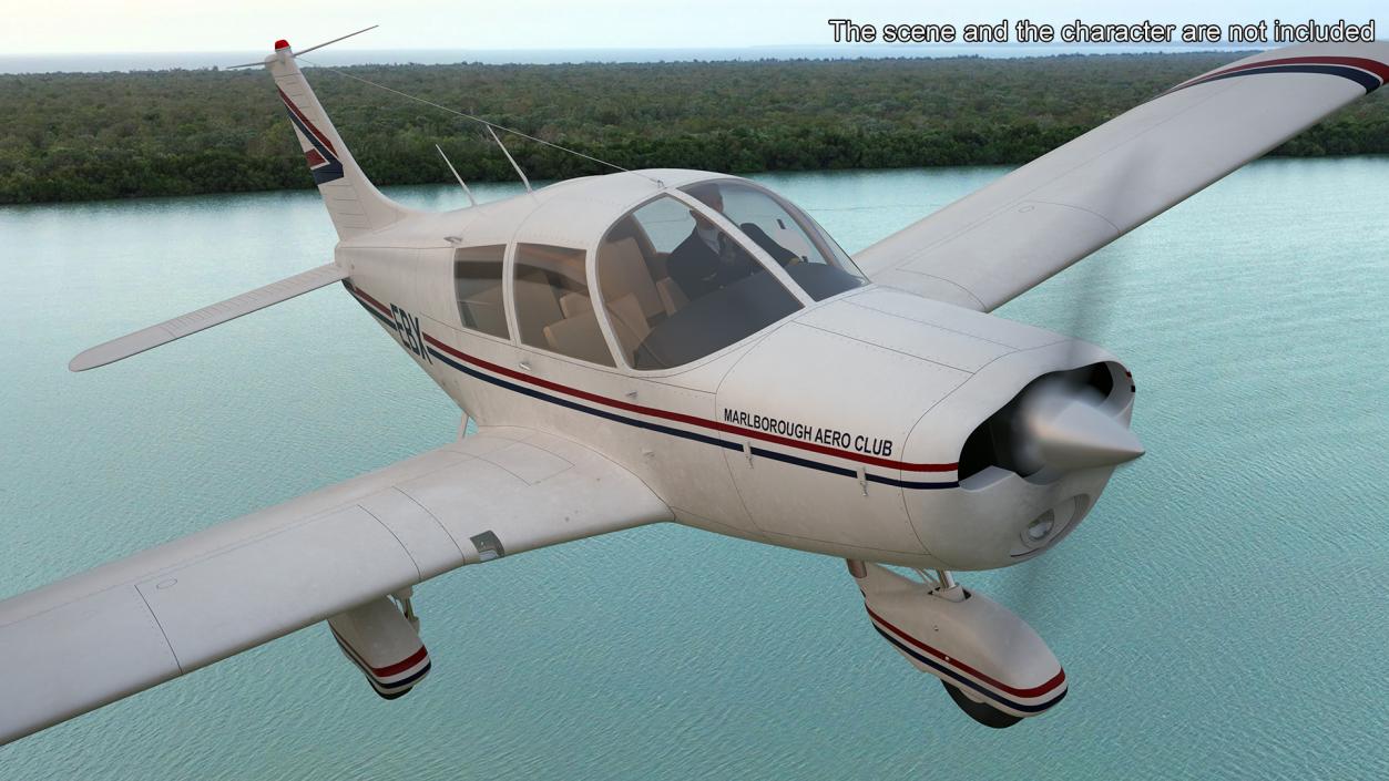 3D Single Engine Propeller Aircraft Piper PA-28 Cherokee model