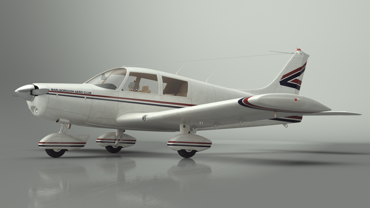 3D Single Engine Propeller Aircraft Piper PA-28 Cherokee model