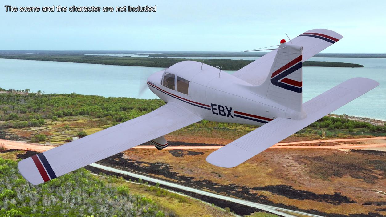 3D Single Engine Propeller Aircraft Piper PA-28 Cherokee model