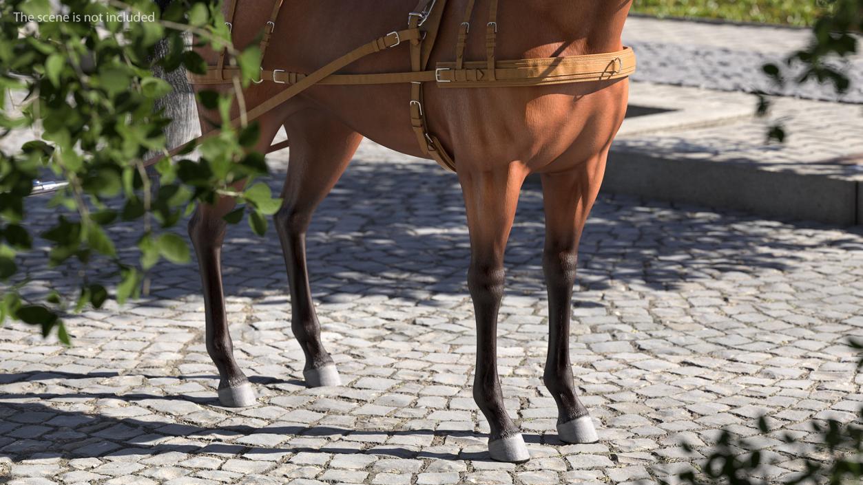 3D Horse Drawn Leather Single Driving Harness Fur