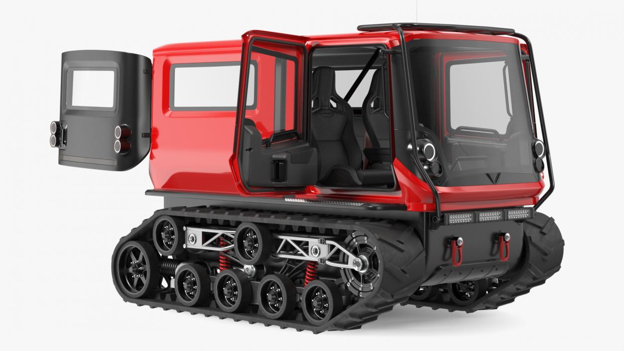 3D Antarctica Exploration Vehicle Red Rigged