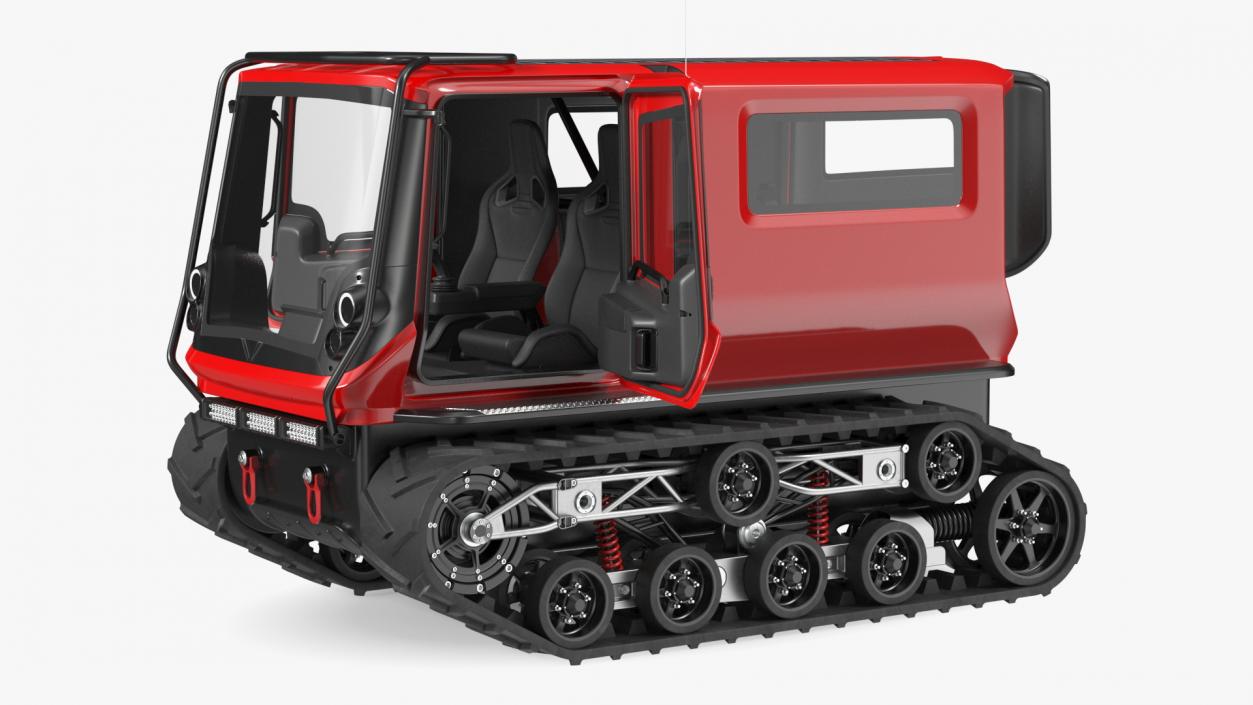 3D Antarctica Exploration Vehicle Red Rigged