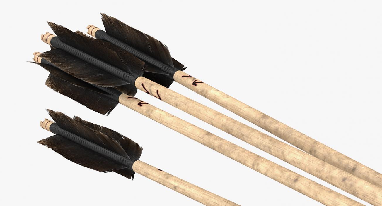 3D Leather Quiver with Arrows