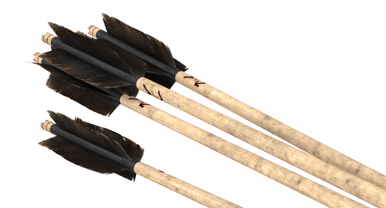 3D Leather Quiver with Arrows