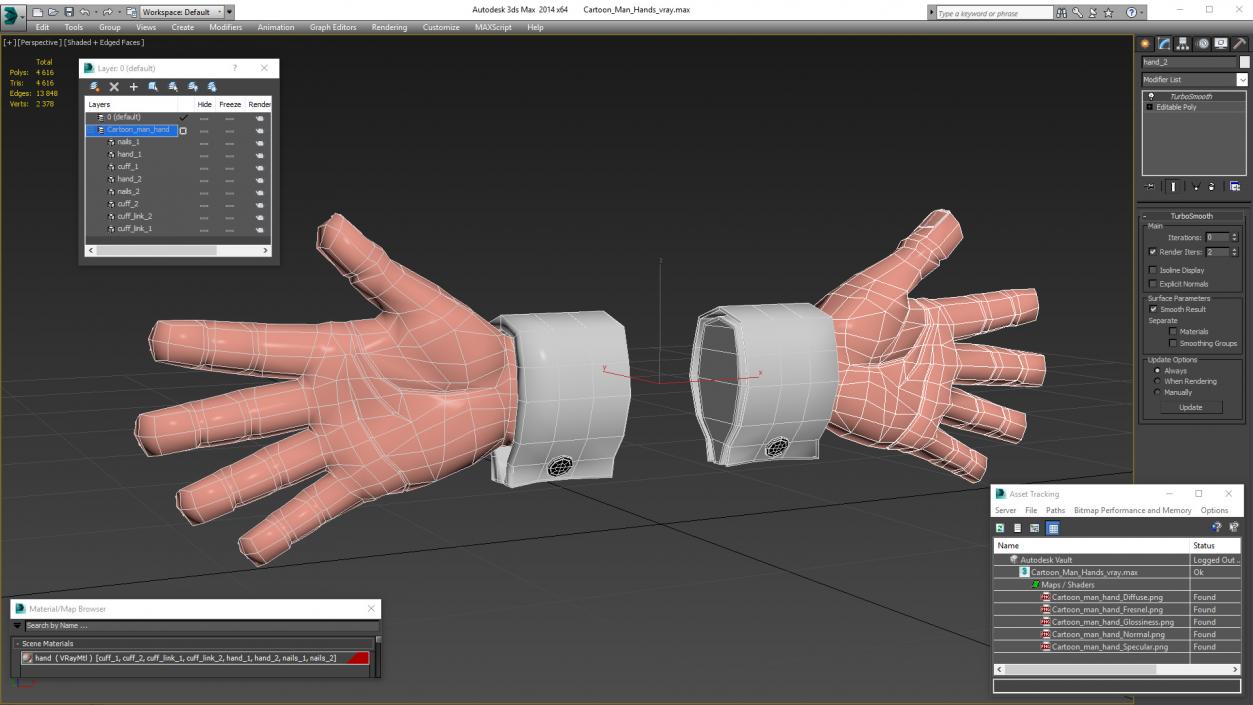 Cartoon Man Hands 3D