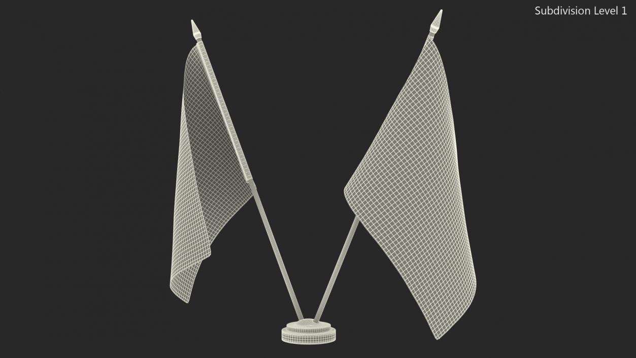 3D model Table Flags Ukraine and Poland