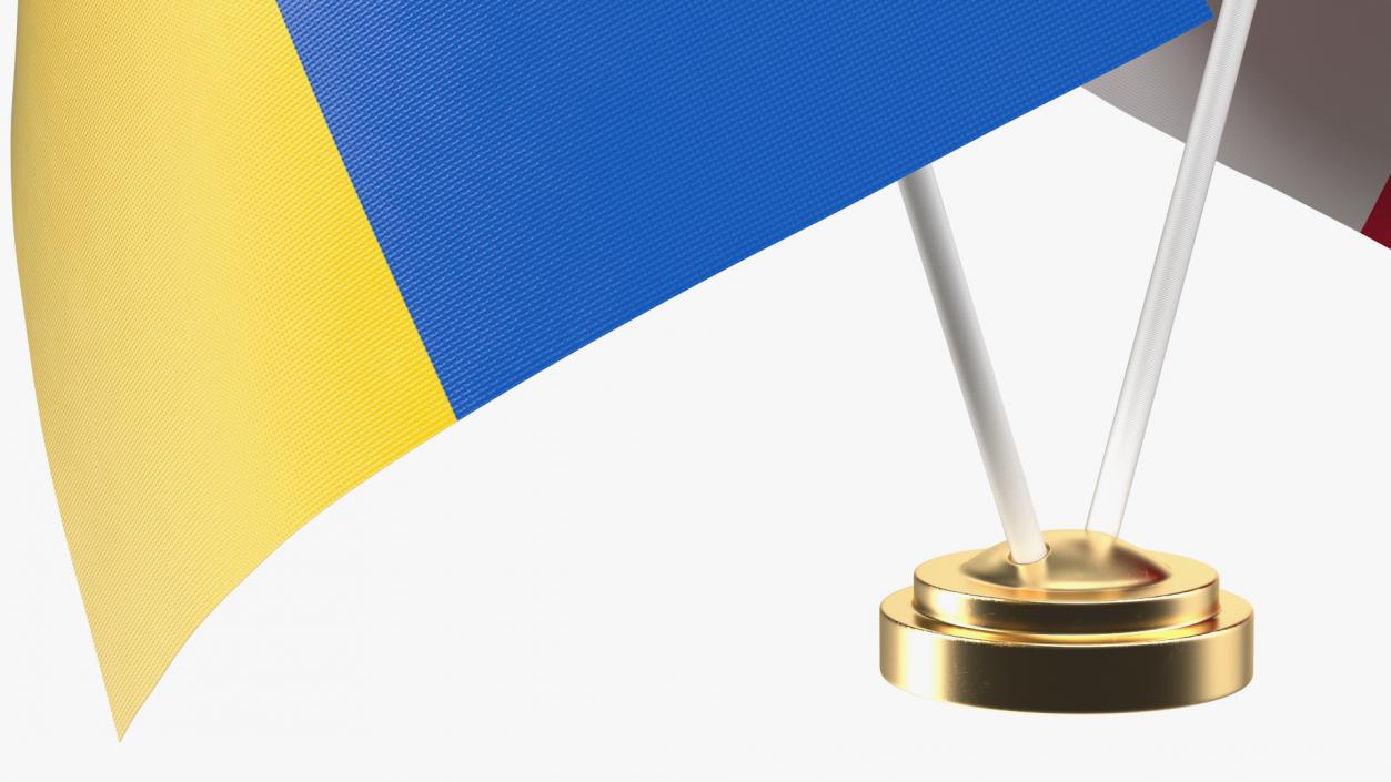 3D model Table Flags Ukraine and Poland