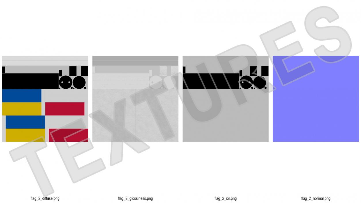 3D model Table Flags Ukraine and Poland