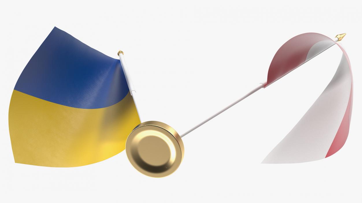 3D model Table Flags Ukraine and Poland