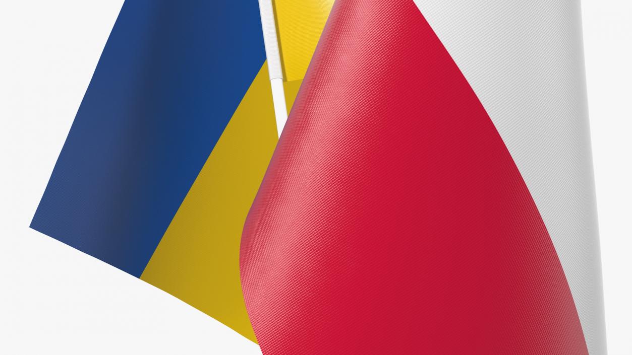 3D model Table Flags Ukraine and Poland