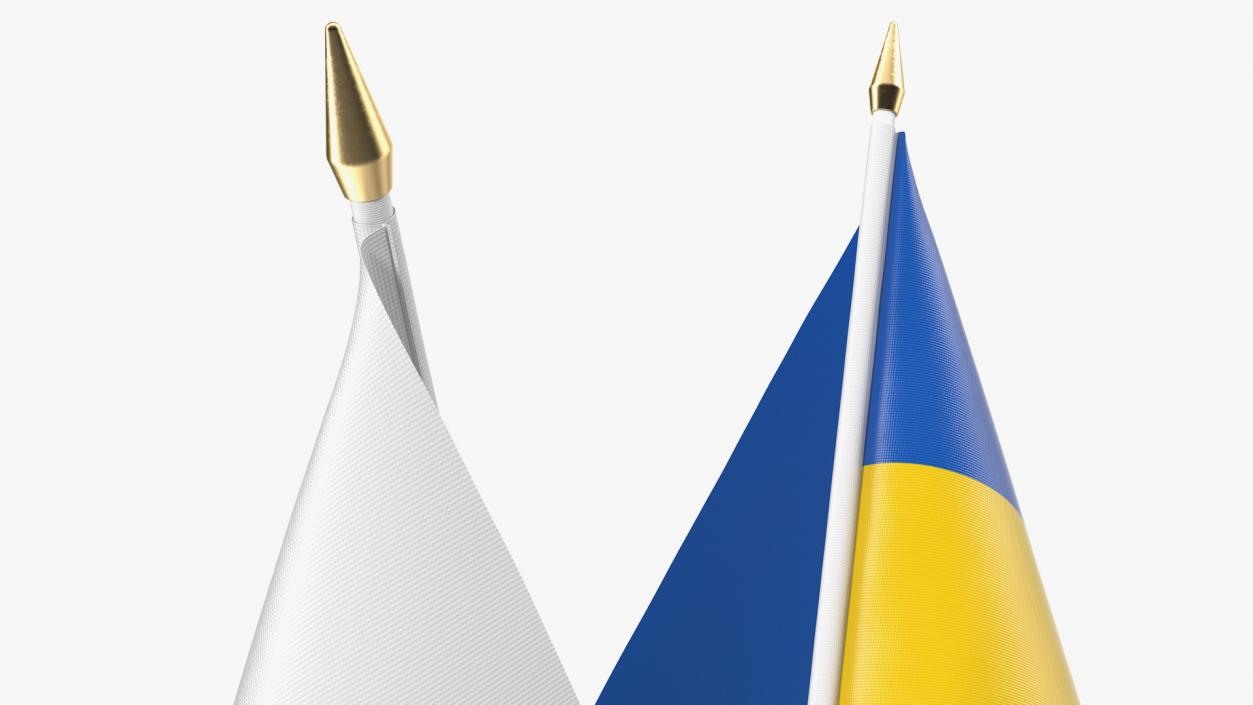 3D model Table Flags Ukraine and Poland