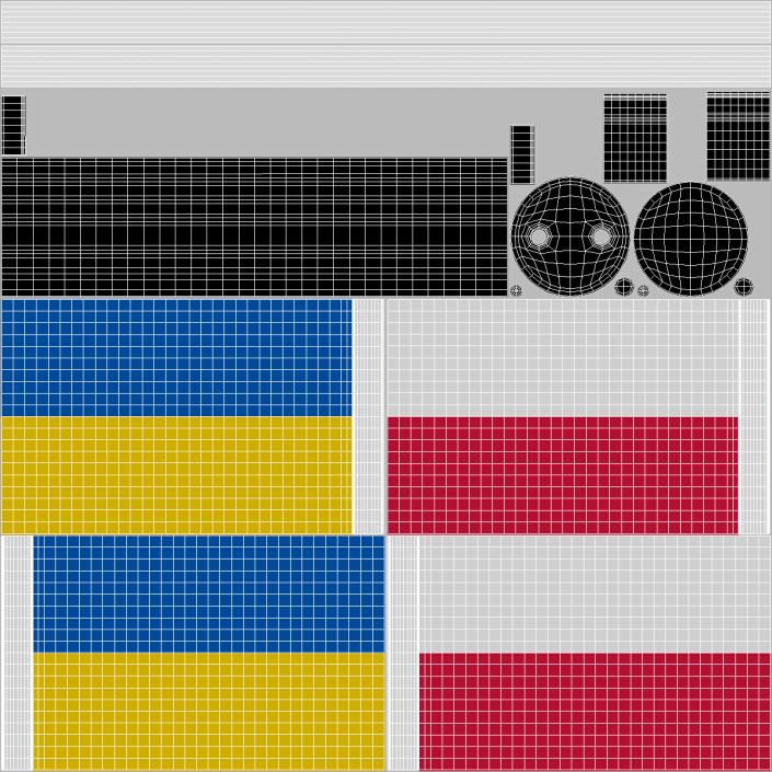 3D model Table Flags Ukraine and Poland