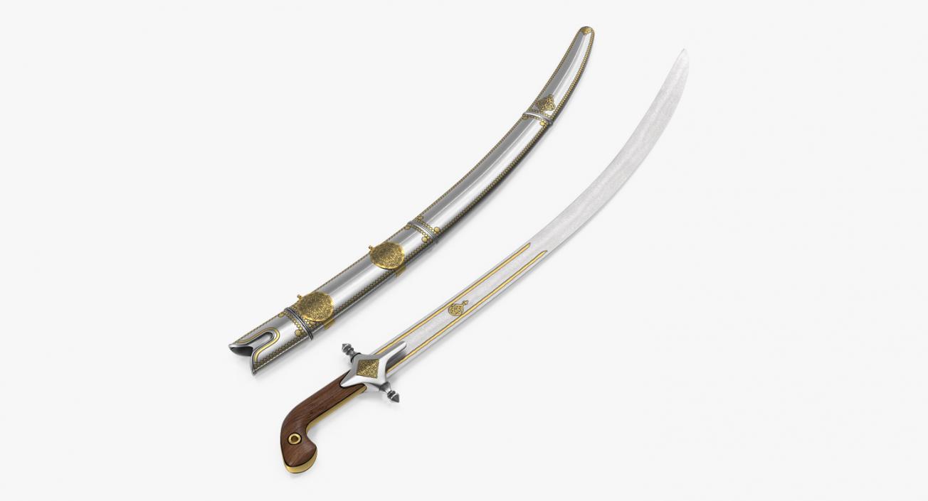 Arab Saif Sword with Sheath 3D