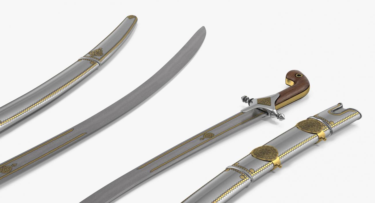 Arab Saif Sword with Sheath 3D