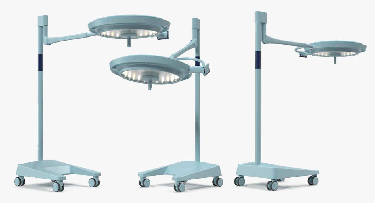 3D Modular Surgical Light System Rigged