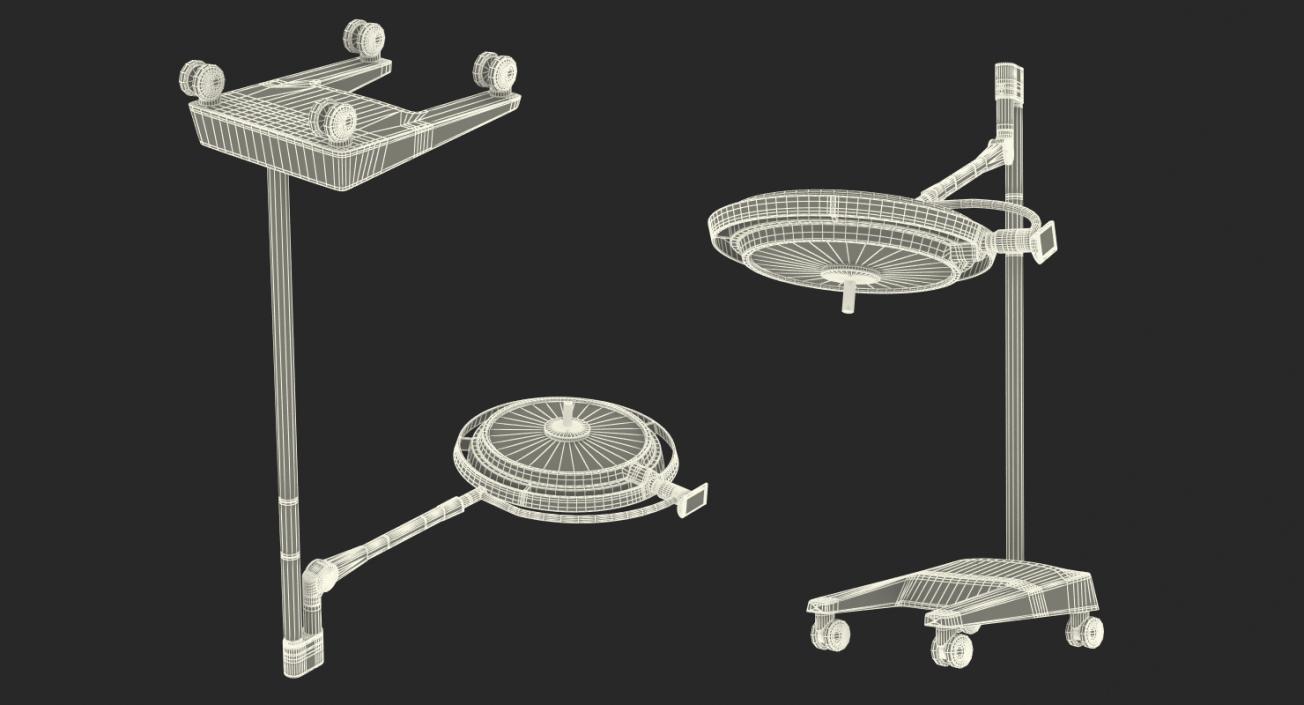 3D Modular Surgical Light System Rigged