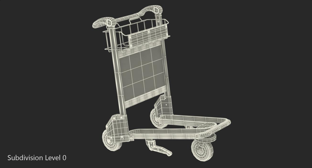 Airport Luggage Trolley Empty 3D model