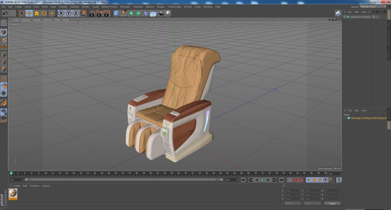 Massage Vending Chair Beige 3D