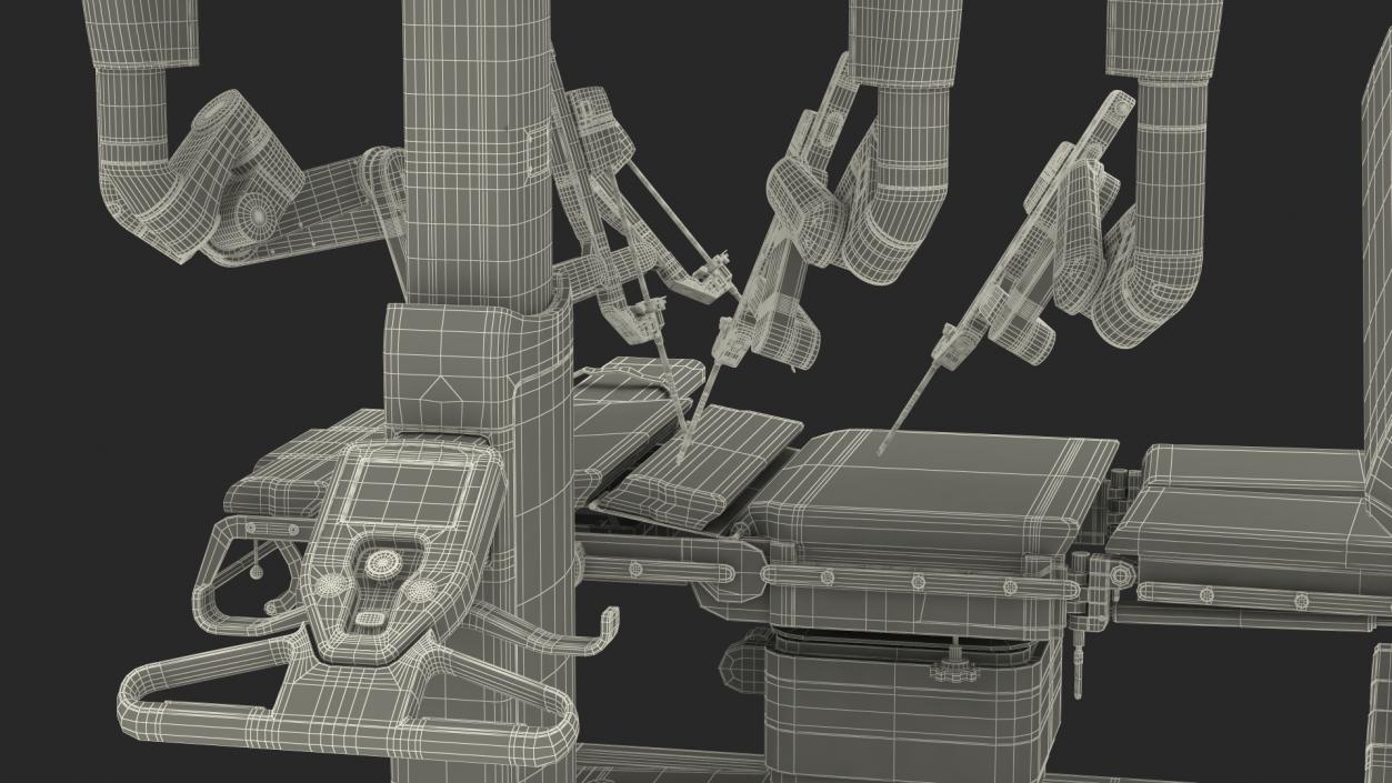 3D Full Da Vinci Surgical System with Operating Table(1) model