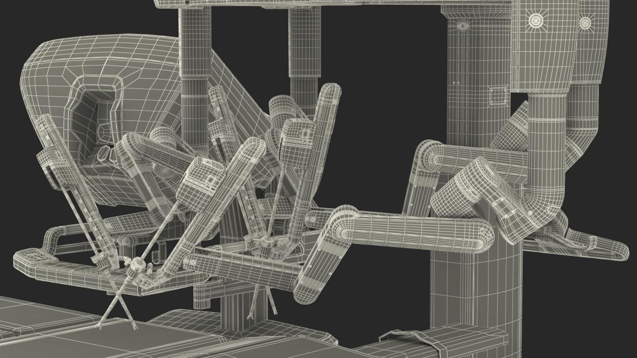 3D Full Da Vinci Surgical System with Operating Table(1) model