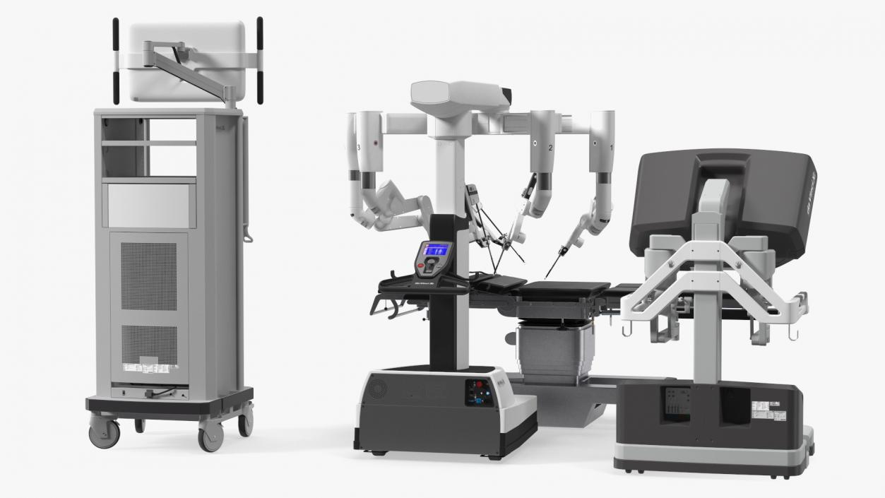 3D Full Da Vinci Surgical System with Operating Table(1) model