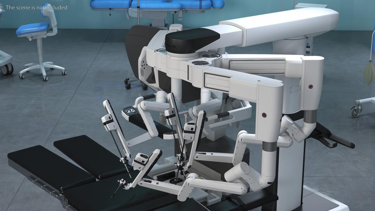 3D Full Da Vinci Surgical System with Operating Table(1) model