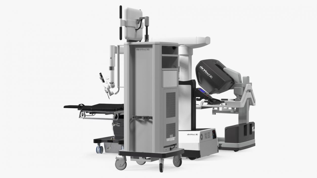 3D Full Da Vinci Surgical System with Operating Table(1) model