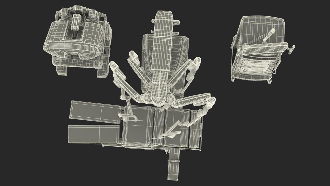 3D Full Da Vinci Surgical System with Operating Table(1) model