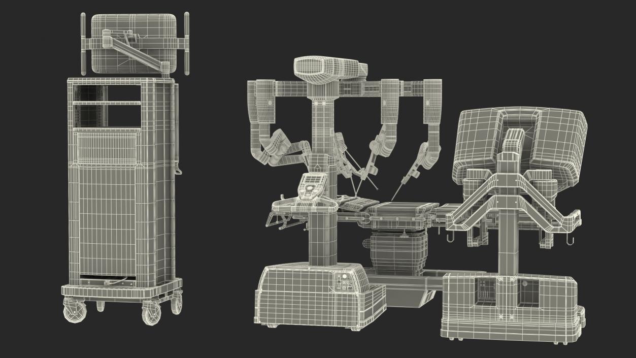 3D Full Da Vinci Surgical System with Operating Table(1) model