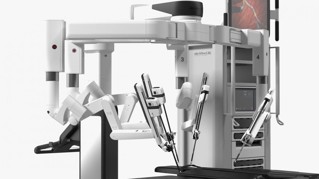 3D Full Da Vinci Surgical System with Operating Table(1) model