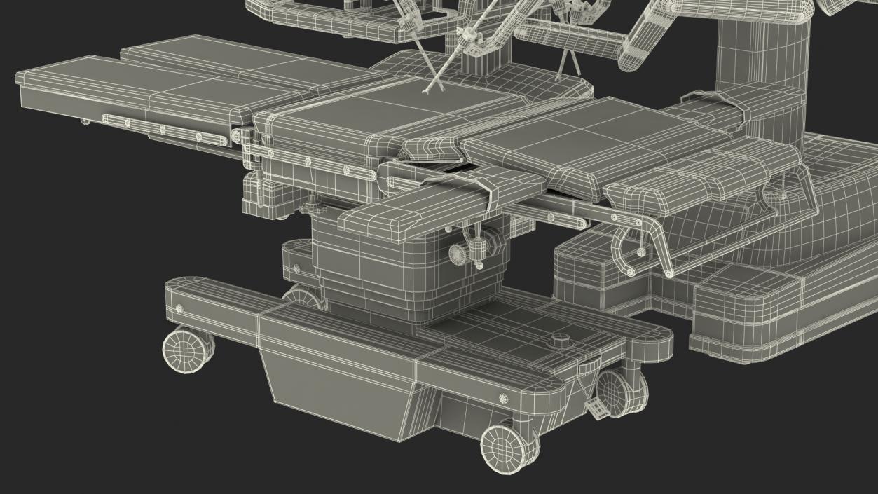 3D Full Da Vinci Surgical System with Operating Table(1) model